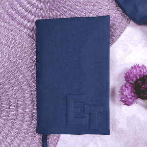 Buchhülle verstellbar - Buchumschlag , Buchtasche - dunkelblau