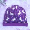 Kinder Mütze Beanie lila Einhorn