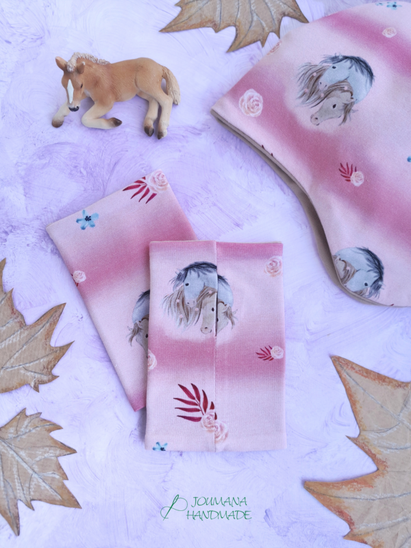 Mädchen Pulswärmer rosa Pferde