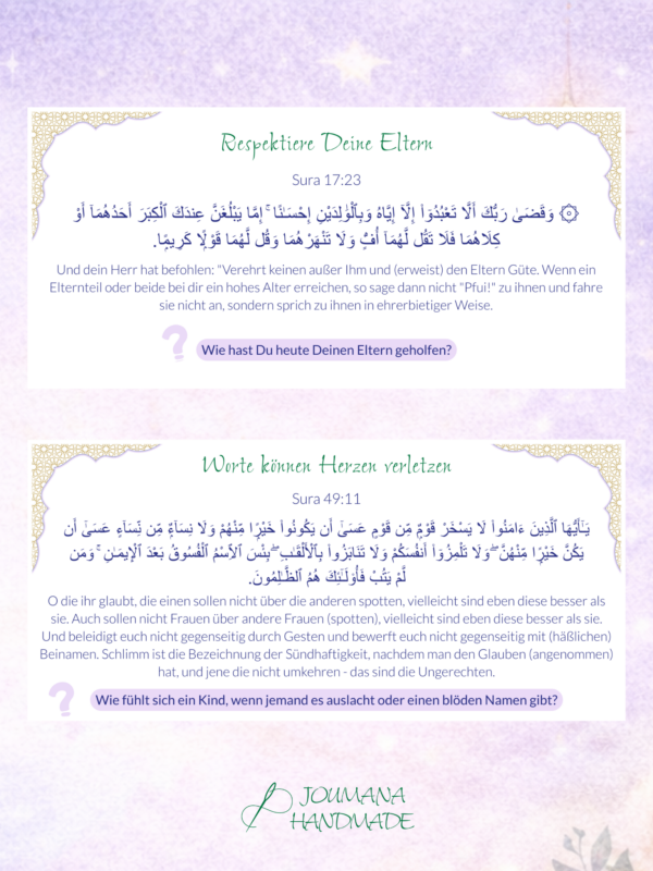 Ramadan Kalender Kinder kostenlos PDF mit 30 Ayat für 6–8 Jahre