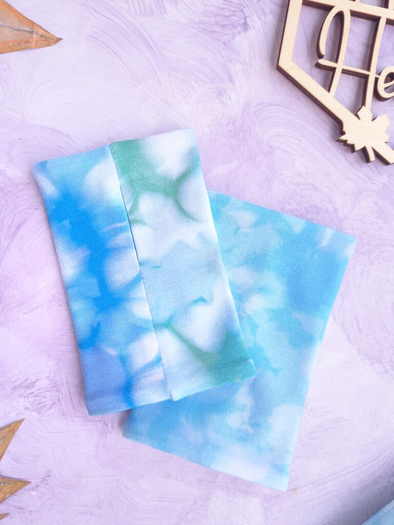 pulswärmer Kinder Aquarell blau handstulpen